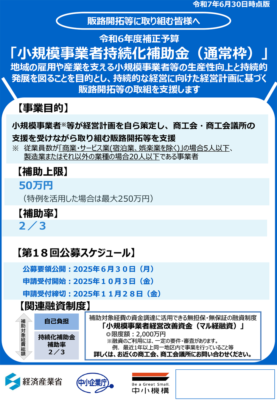 持続化補助金通常枠のチラシ画像